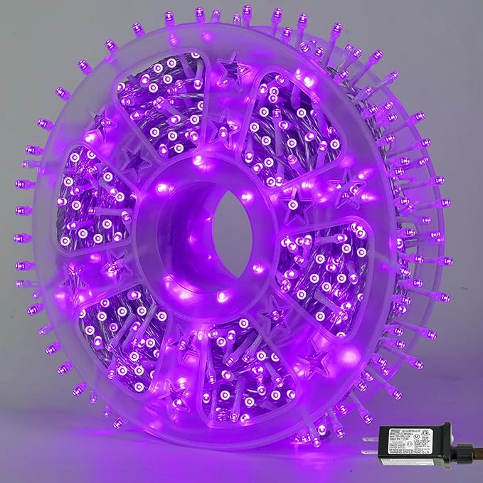 String Lights 500 LED, 165ft Purple Outdoor Halloween Decor