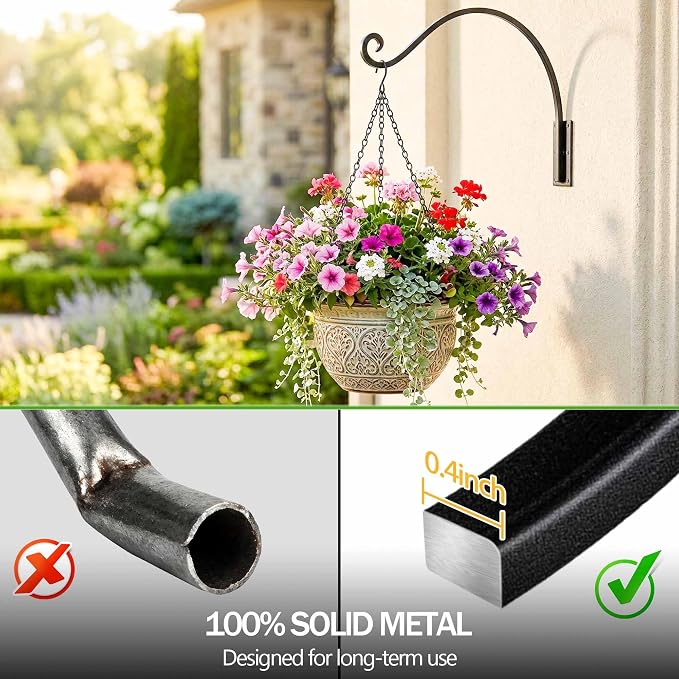 Qiang Ni Heavy-Duty Plant Hanger Outdoor: 16-Inch 80 lbs Hanging Plant Hooks - Image 5