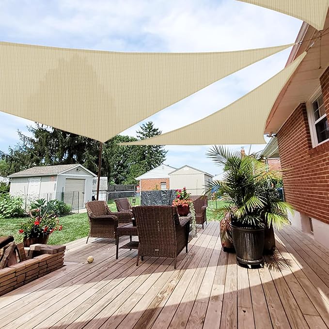 Patio Paradise 10' x 10' x 10' Sun Shade Sail Triangle Canopy Shade Cloth by Patio