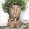 Face Planter Pots with Drainage Hole, Resin Head Planters by Saysmile