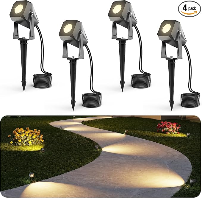 Outdoor Landscape Lighting, 4 Pack Outdoor Spotlights, LED Landscape Lights by DeckTokLight
