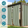 Outdoor Curtains Waterproof Windproof Sage Green 54x95 Inch 4 Panels