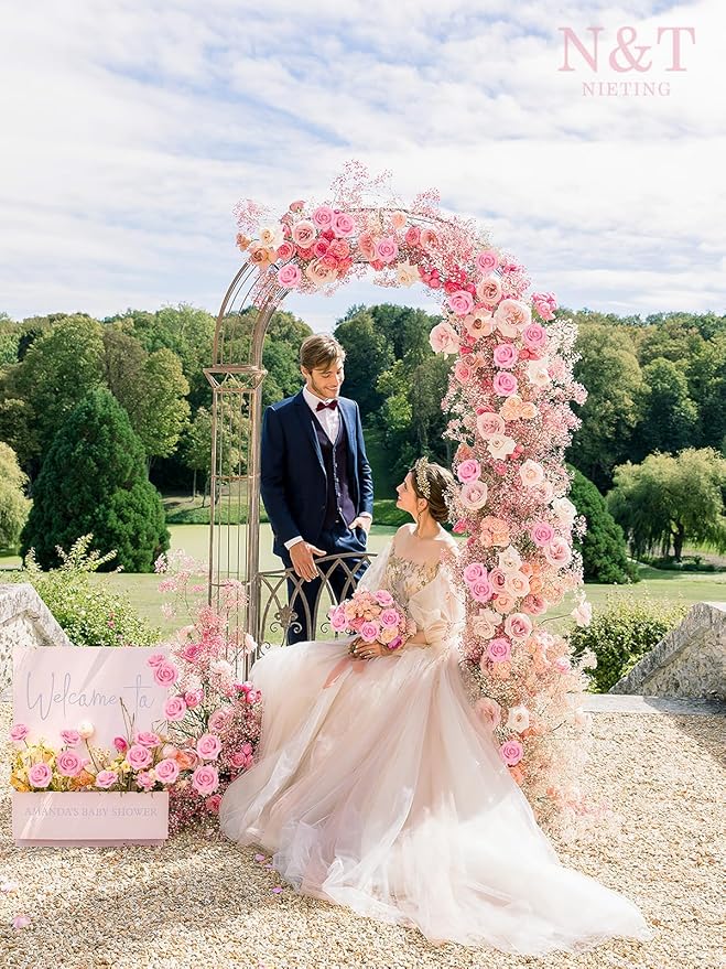 Artificial Flowers, 50 Light Pink Foam Roses with Bendable Stems