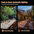 String Lights 31FT Solar G40 Warm White Black Outdoor