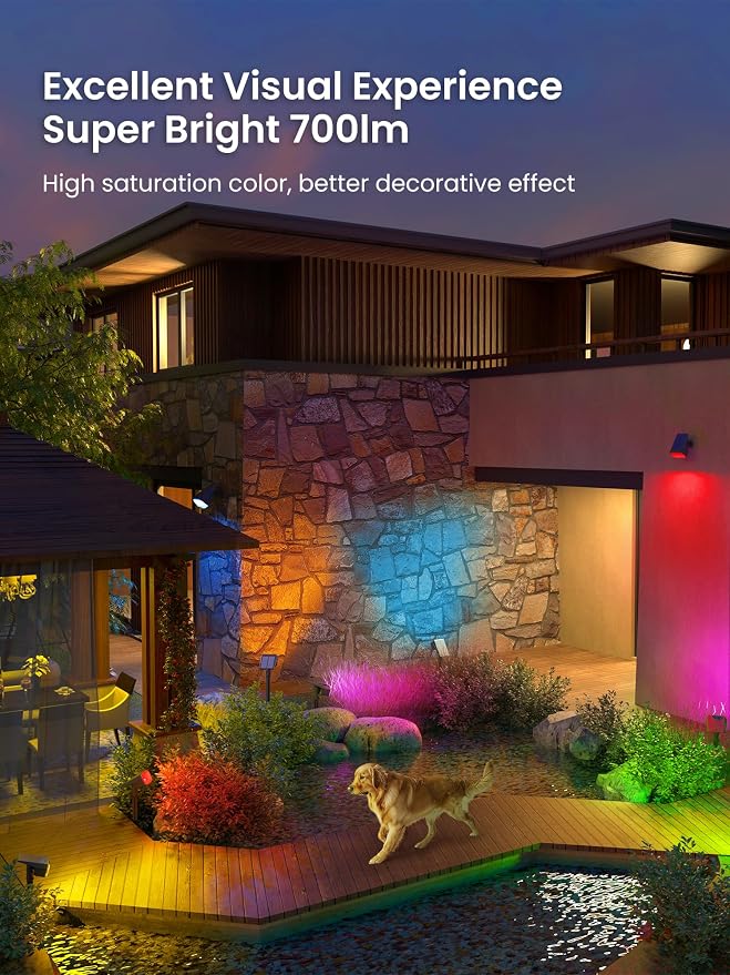 Color Changing Solar Spot Lights Outdoor, 9 Lighting Modes Colored Solar Lights - Image 2