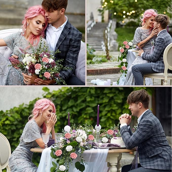 Artificial Flowers: 200 Pink Roses with 100 Leaves, Wired Stems