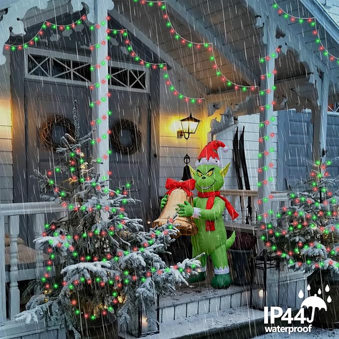 String Lights, 500 LED Red and Green Outdoor Christmas Lights 165ft
