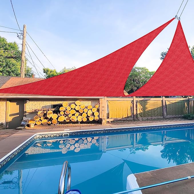 E&K Sunrise 5' x 5' x 5' Sun Shade Sail Triangle Canopy Shade Cover UV Block by EKSUNRISEINC