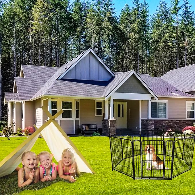 ADAVIN 40 in Garden Fence with Low Threshold Door, Dog Fence Outdoor - Image 7