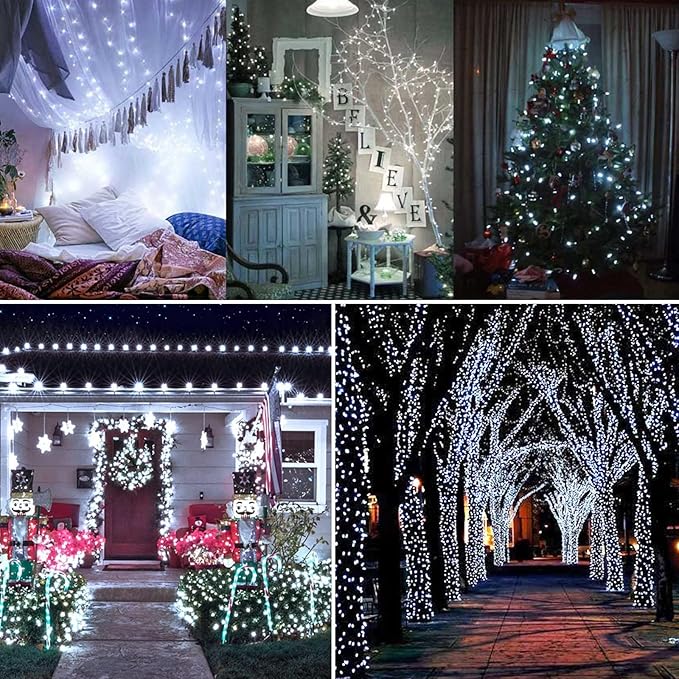 String Lights - 72 Ft Solar Powered LED Outdoor Lights, White