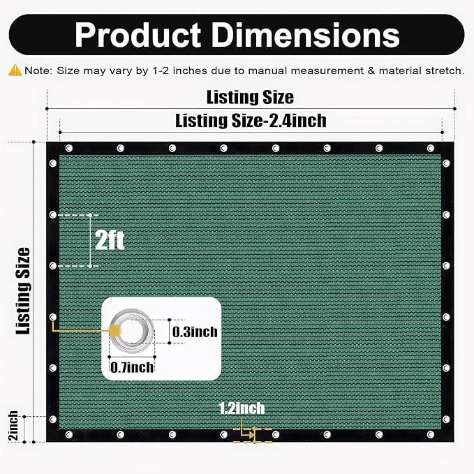 Artpuch 90% Sun Shade Cloth, 12 x 12 FT Pergola Shade Cover Canopy - Image 3