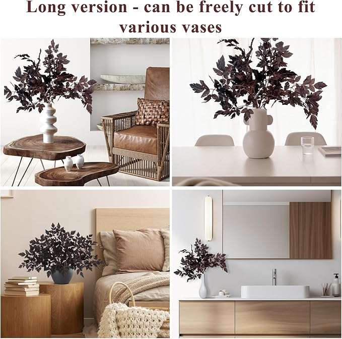 Artificial Fall Greenery Stems, Purple Cimicifuga, 32 Inch, 3 Pack