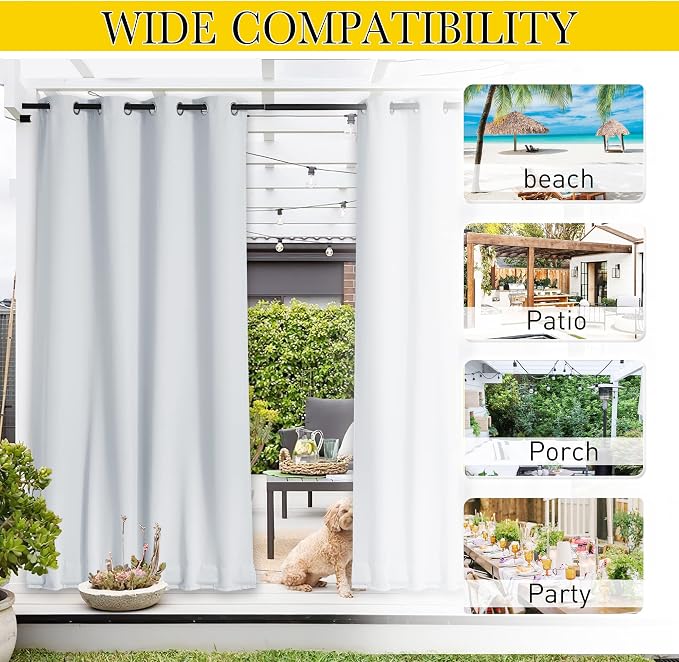 NICETOWN 2 Panels Outdoor Curtains - Image 5