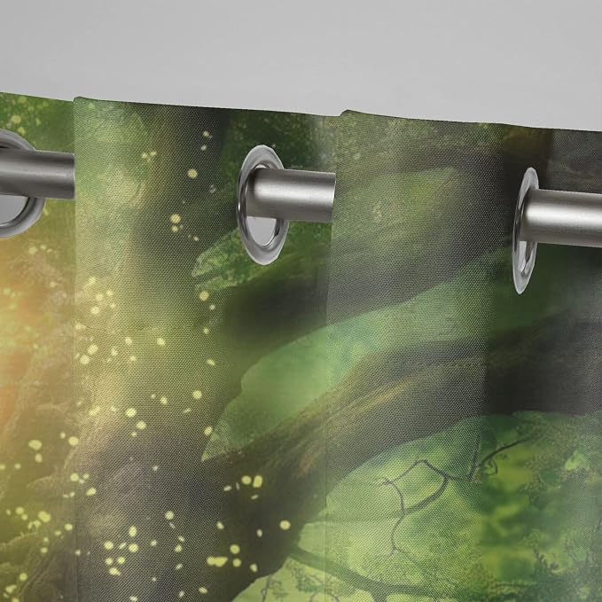 Fantasy Theme Outdoor Curtains for Patio Waterproof, Forest Pattern, Waterproof - Image 4