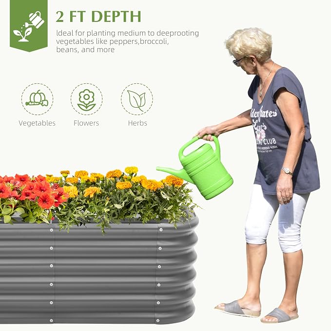 Galvanized Raised Garden Bed, Outdoor Planter Bed, Metal Planter Box - Image 6
