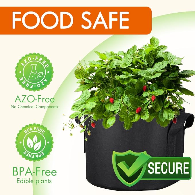 Gardzen 6-Pack 3 Gallons Grow Bags, Aeration Fabric Pots - Image 2