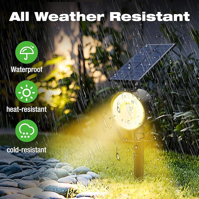 nipify 6 Pack Solar Spot Lights Outdoor Waterproof - Image 2