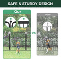Decorative Garden Fence, Black Metal, 40in x 36.4ft with 16 Panels