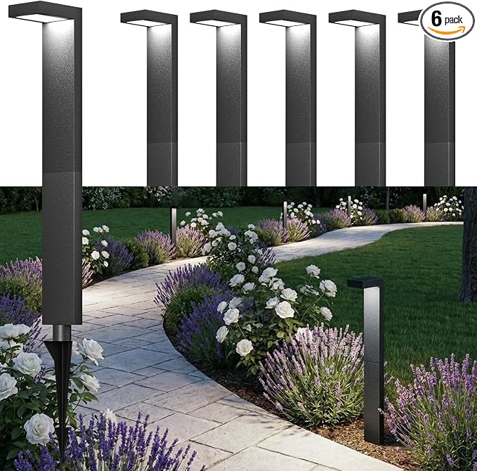Low Voltage Landscape Lights, 6 Pack Outdoor LED Pathway Light, Wired Path by Lawyettle