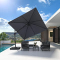 PURPLE LEAF 9.8' X 9.8' Left-right Tilting Patio Umbrella Outdoor Cantilever by PURPLELEAF