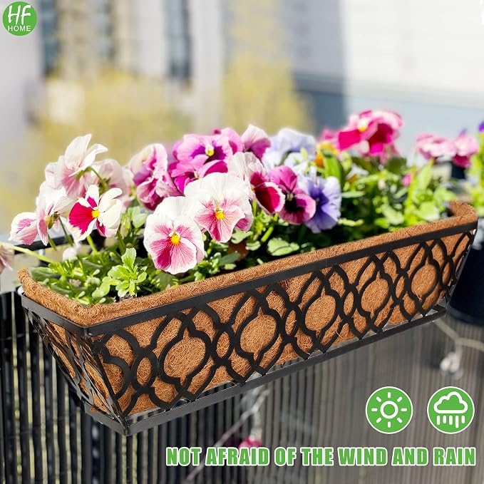 HFHOME 2Pcs 24" Trough Coco Fiber Replacement Liner, Natural 24 in Window Deck - Image 6
