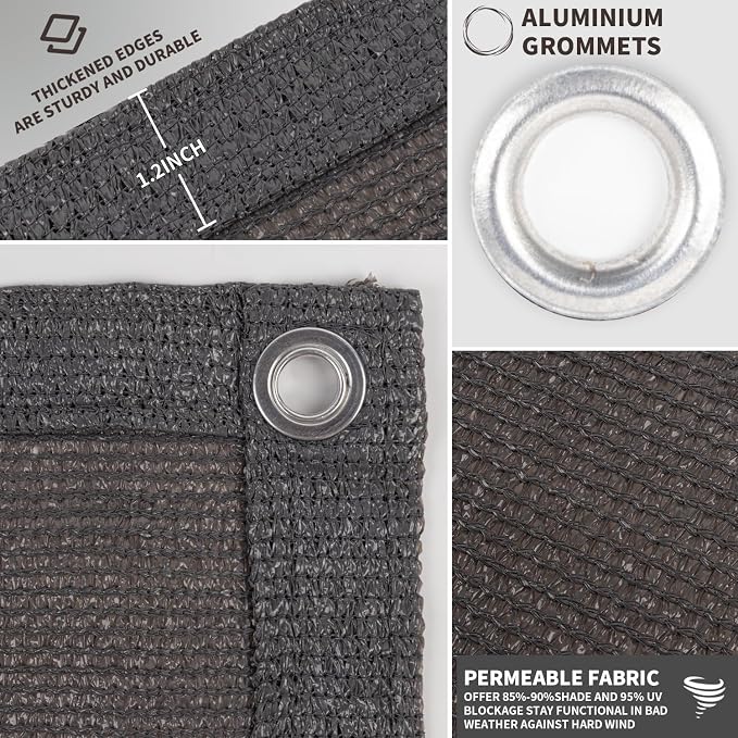 LOVE STORY Custom Size 3'x34' Dark Grey Balcony Privacy Screen, UV Block - Image 3