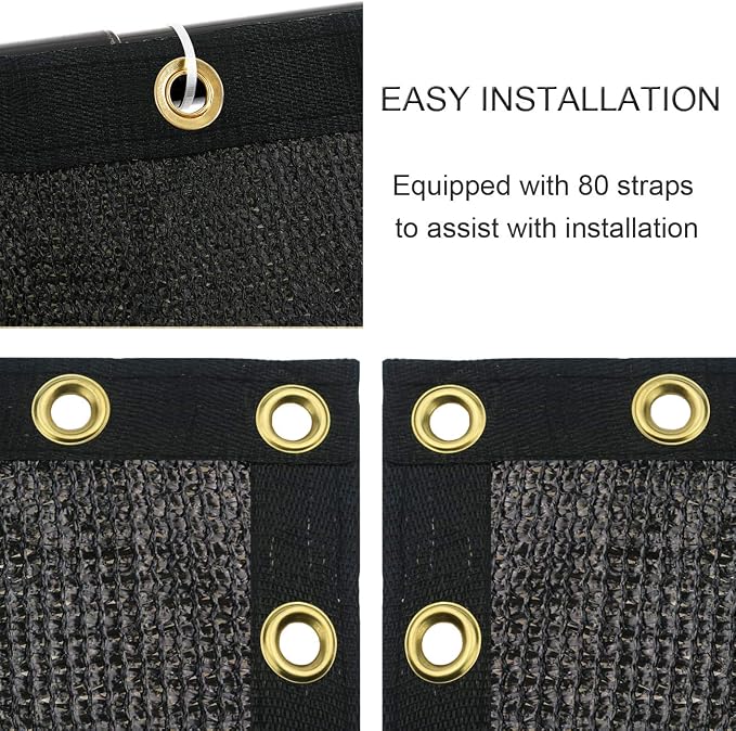 Garden Privacy Screen Roll, Black HDPE Mesh, 5 ft x 50 ft