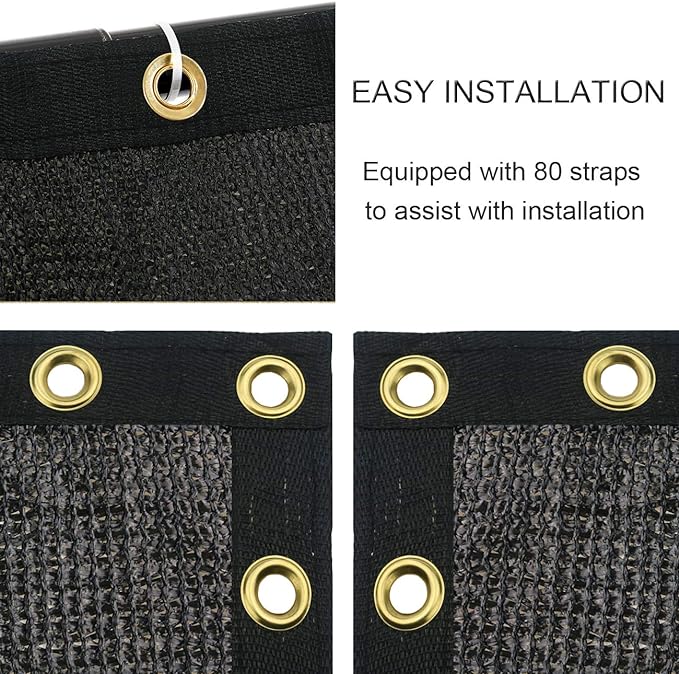 Garden Privacy Screen Mesh 6 ft x 150 ft Black HDPE Fence Shade