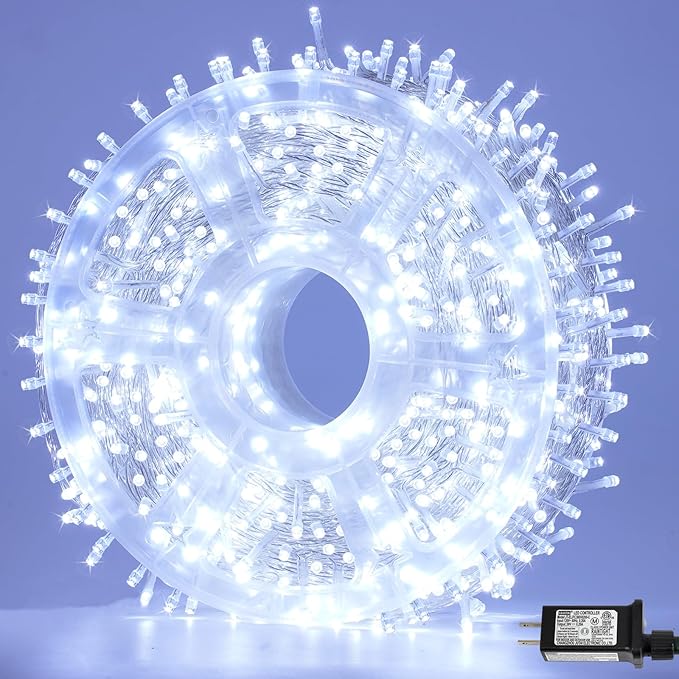 String Lights 500 LED White 165ft Outdoor Waterproof