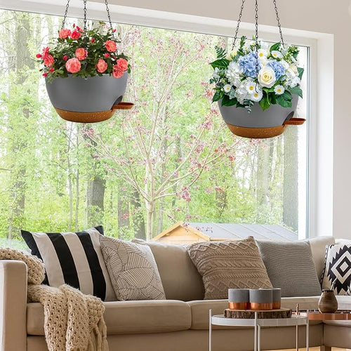 12 inch Hanging Planters for Indoor Plants, 2 Pack Self-Watering Hanging - Image 2