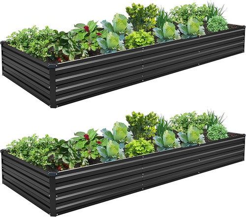10×3×1FT Galvanized Raised Garden Bed Kit, Metal Planter Boxes, Large Outdoor by ZUNUDA