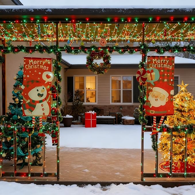 String Lights, 500 LED Red and Green Outdoor Christmas Lights 165ft