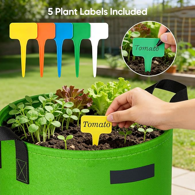 15 Gallon Potato Grow Bags: Set of 5 Colorful Gardening Supplies Fabric Pots - Image 7