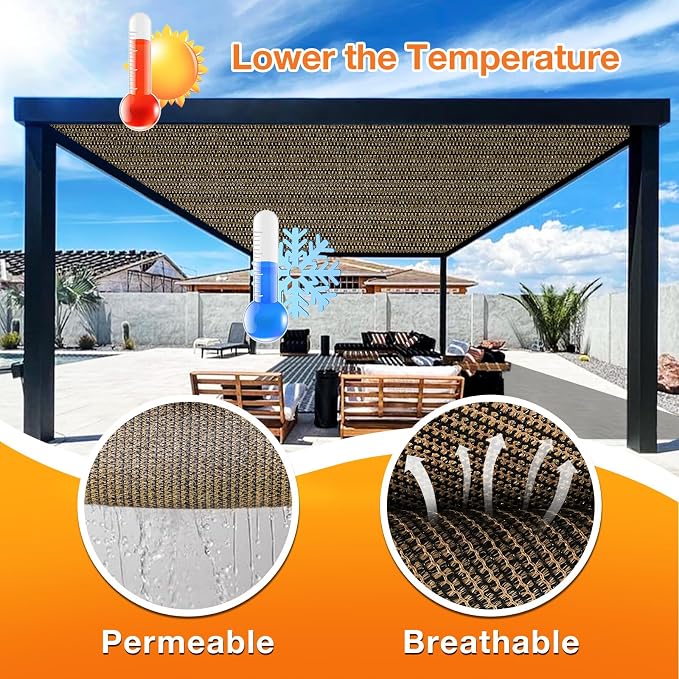 Artpuch Outdoor Pergola Shade Cover 21x24 FT Sun Shade Cloth - Image 4
