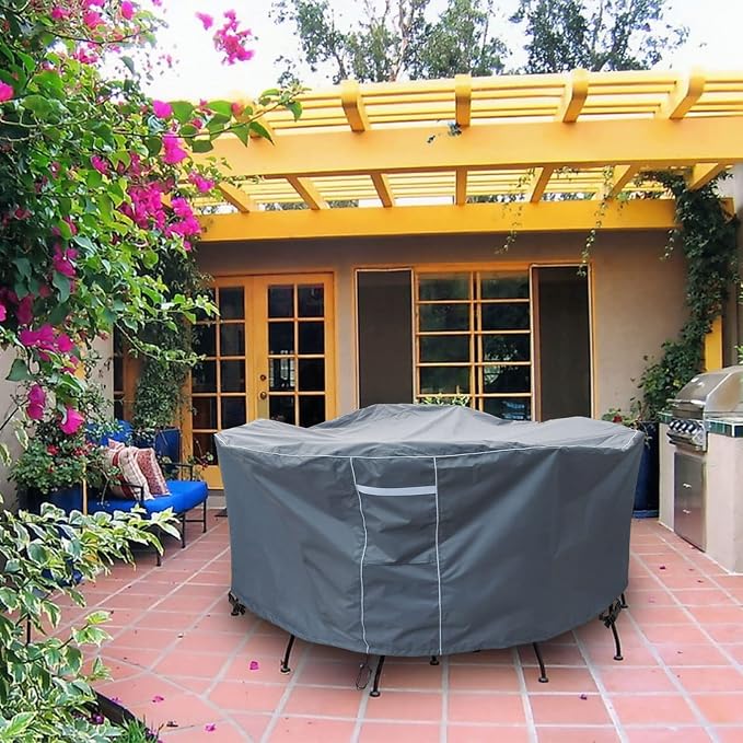Gasadar Outdoor Round Patio Table Cover Waterproof, Round Patio Furniture Cover - Image 7