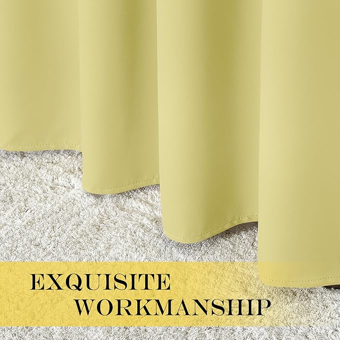 NICETOWN Paler Yellow Blackout Curtain - Image 4