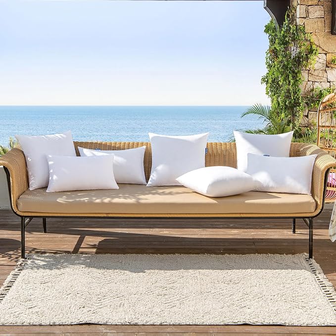 MIULEE Pack of 2 24x24 Outdoor Pillow Inserts, Outdoor Throw Pillows - Image 6