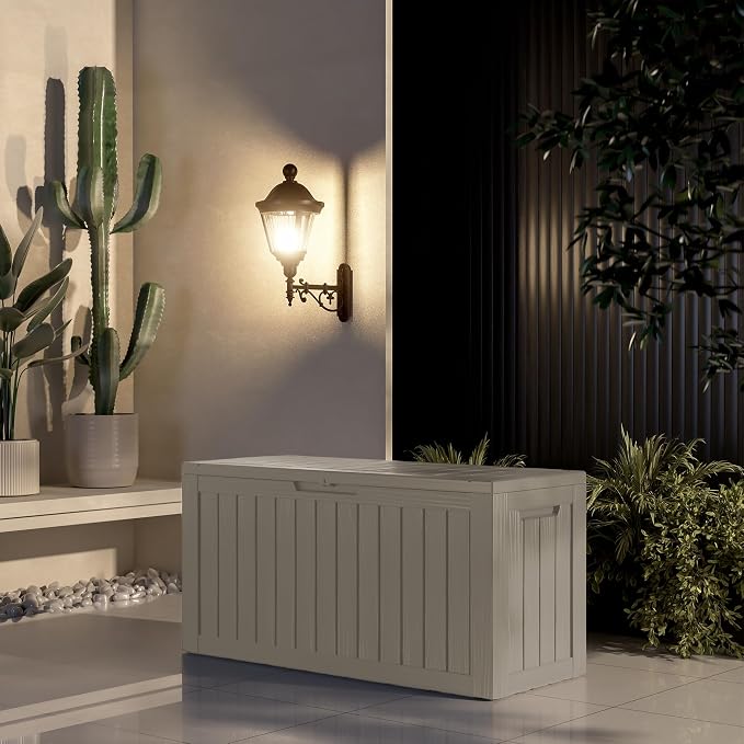80 Gallon Resin Deck Box, Waterproof Outdoor Storage Bin - Image 8