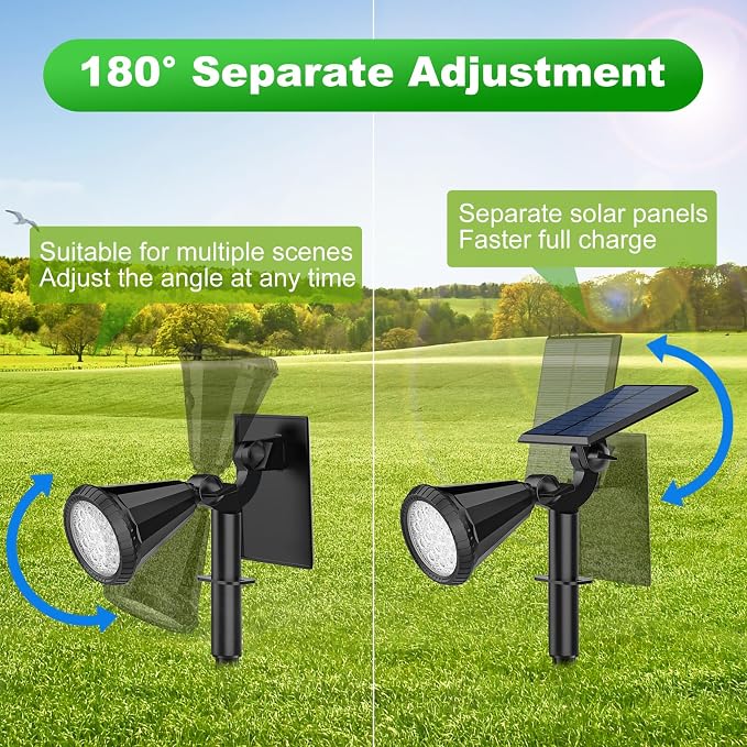 Color Changing Solar Spot Lights Outdoor Waterproof 180° Adjustable Colored RGB - Image 2