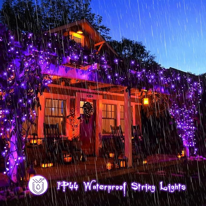 String Lights 500 LED, 165ft Purple Outdoor Halloween Decor