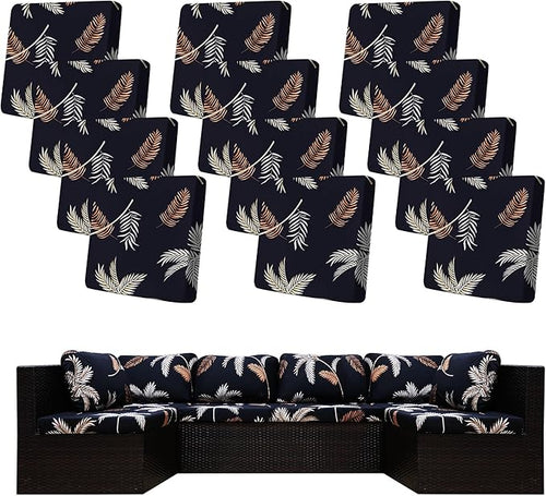 12Pcs Stretch Patio Cushion Covers, Outdoor Couch Covers Replacement, Outdoor by BIETYONE