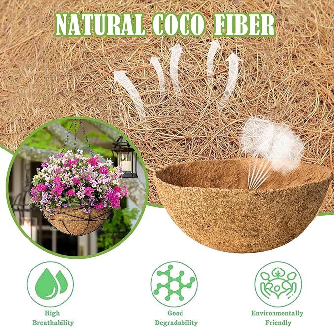 2 Pack 16 Inch Round Replacement Coco Liners - Image 3