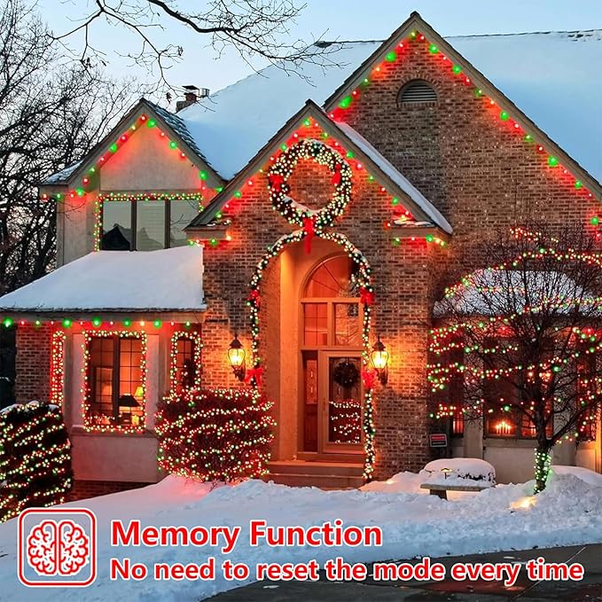 String Lights 500 LED, 165 ft, Red, Waterproof for Outdoor Use