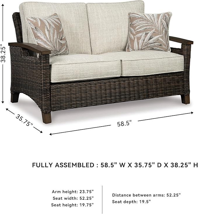 Signature Design by Ashley Paradise Trail Outdoor Loveseat - Image 6
