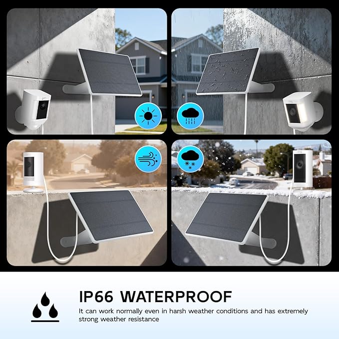 Solar Panel for Ring Camera, 2 Pack 6W Solar Charger Compatible - Image 4