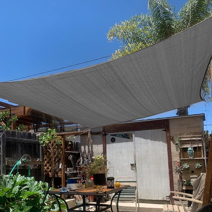KANAGAWA 18'X22' Dark Gray Custom Size Sun Shade Sail Rectangle UV Block Canopy by KANAGAWA