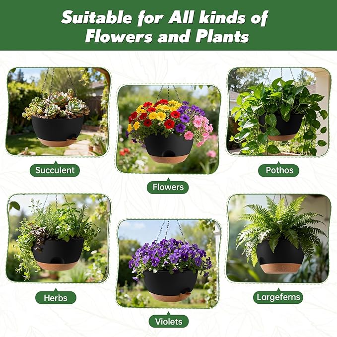 3-Piece Set of 10-Inch Hanging Planters - Image 6