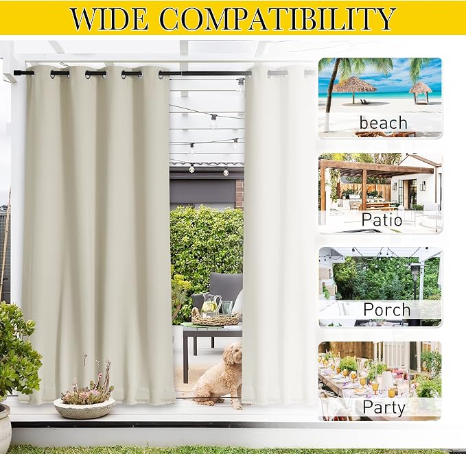 NICETOWN 2 Panels Outdoor Curtains - Image 6