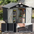 Storage Shed Black Galvanized Metal with Lockable Door, 75 x 49 in