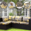 Outdoor Cushion Covers, 8 Pack Stretch Fit, Maple Leaf Color